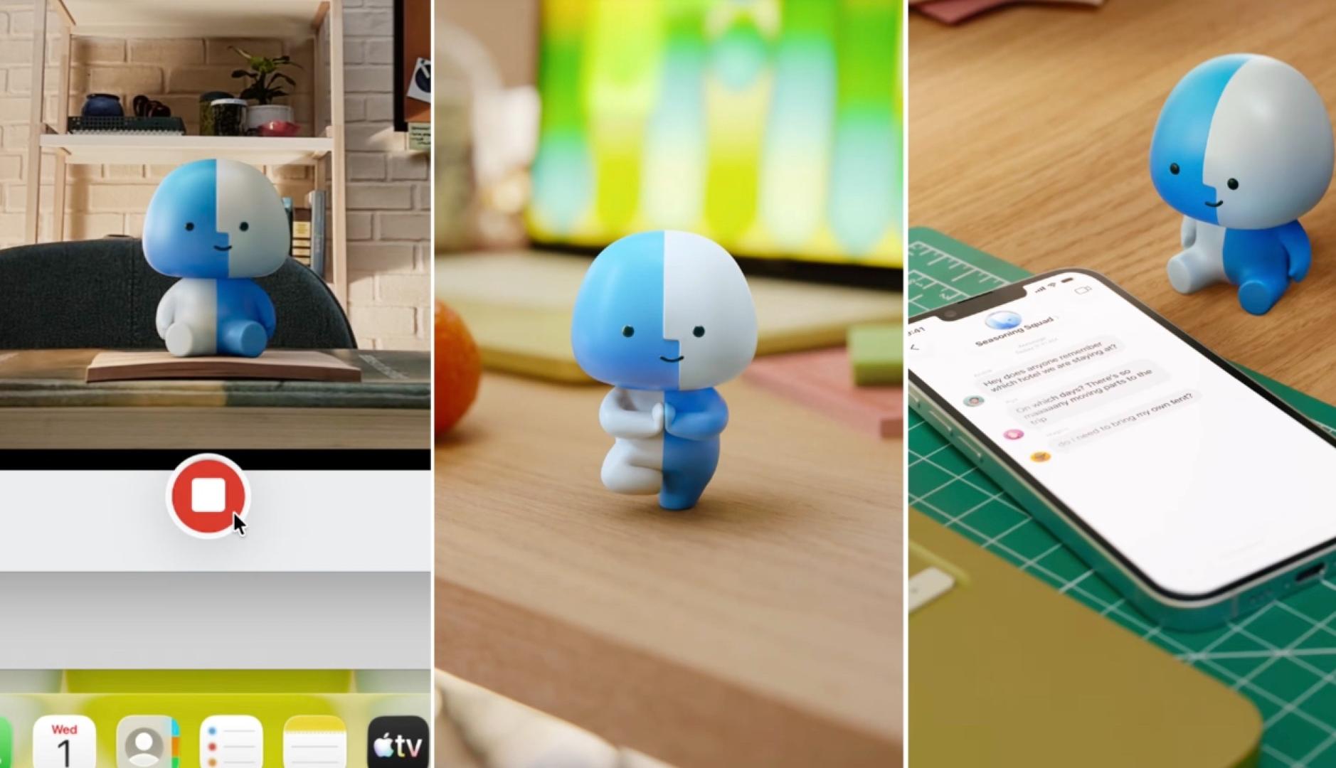 Tres escenas con el muñeco en diferentes vídeos de TikTok