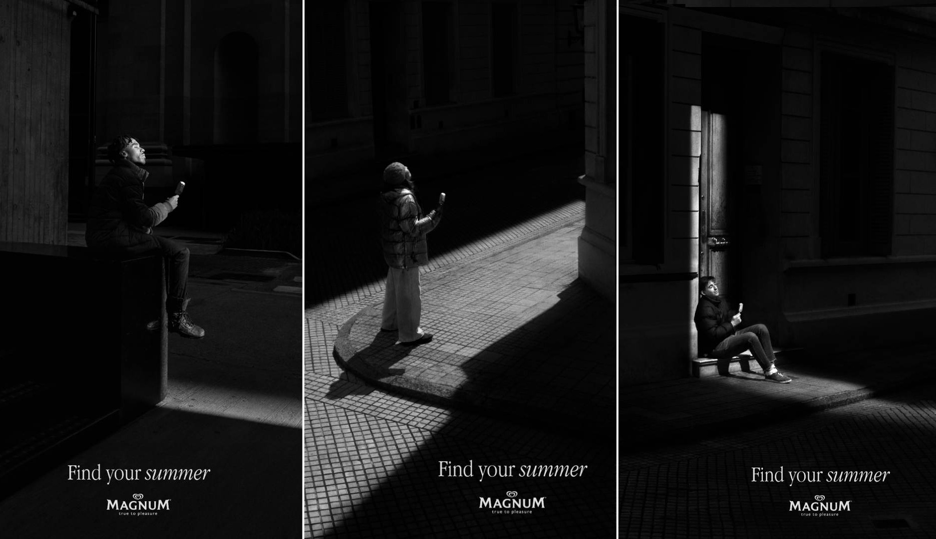Gráficas de la campaña "Find your summer" de Lola Mullenlowe para Magnum