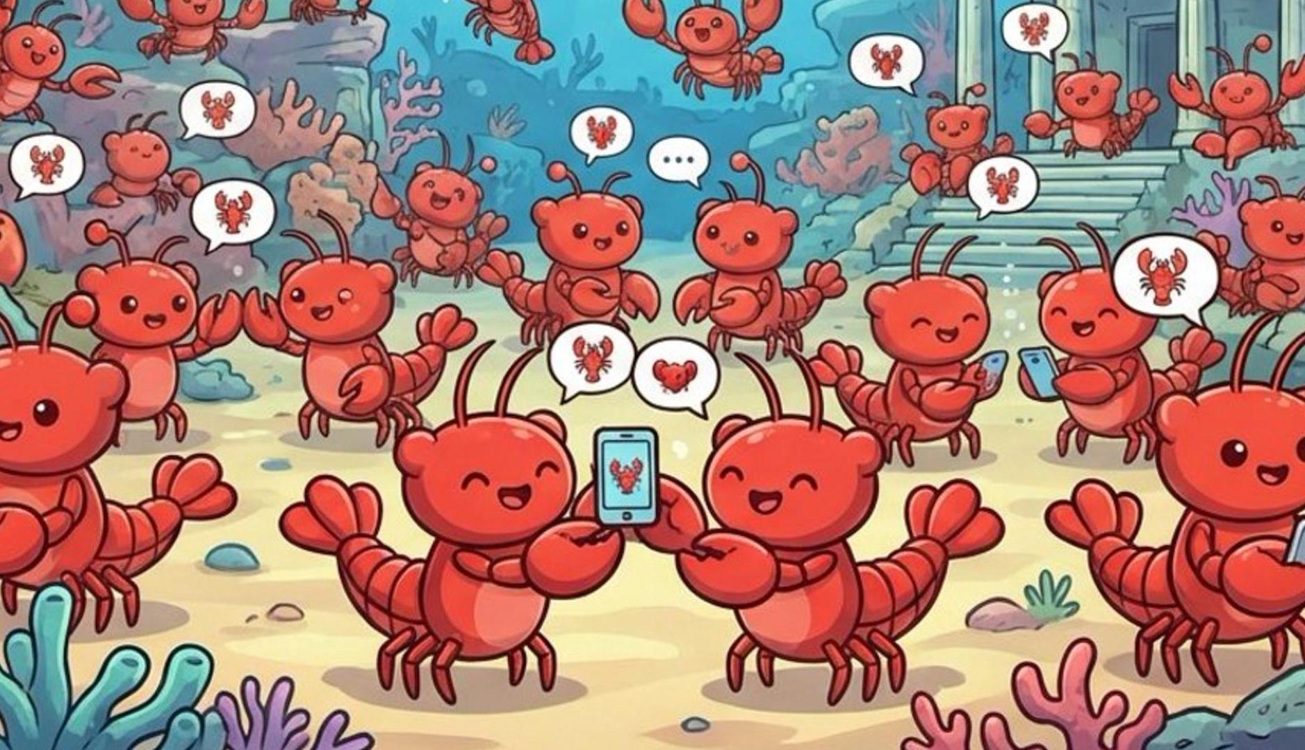 Ilustración de langostas hablando entre sí