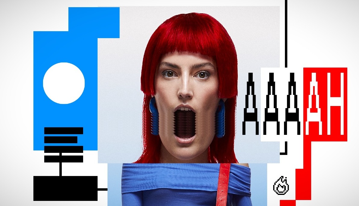 collage de una chica diciendo "aaahh"