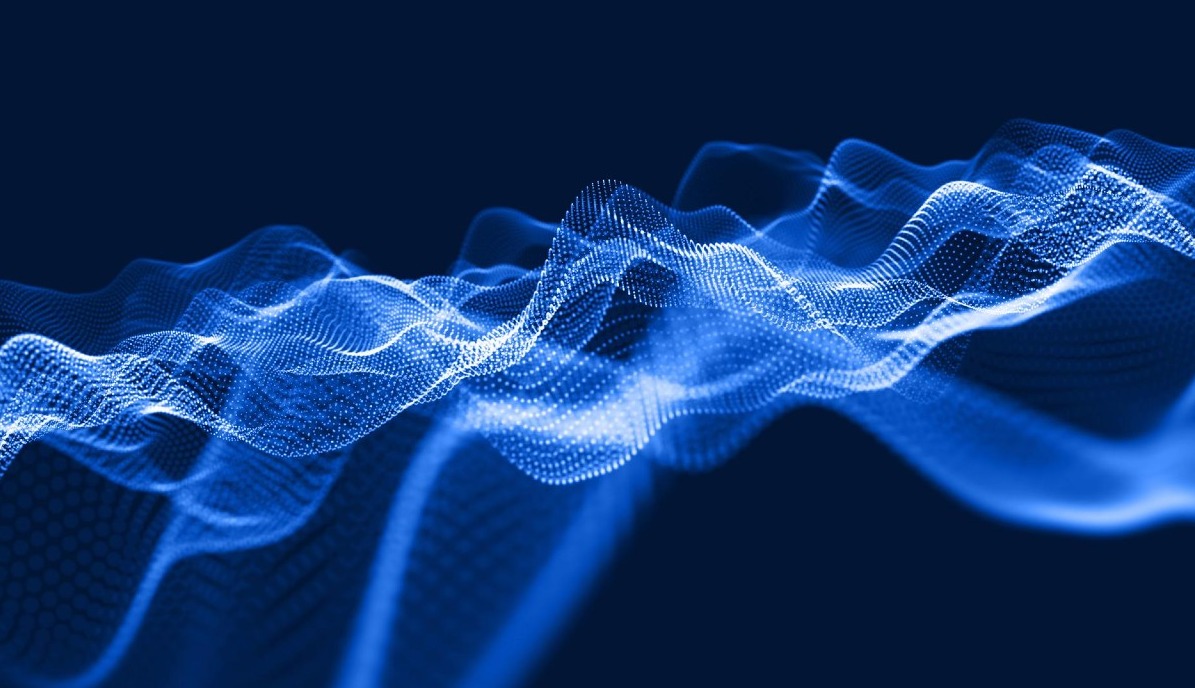 ondas sonoras en tonos azules