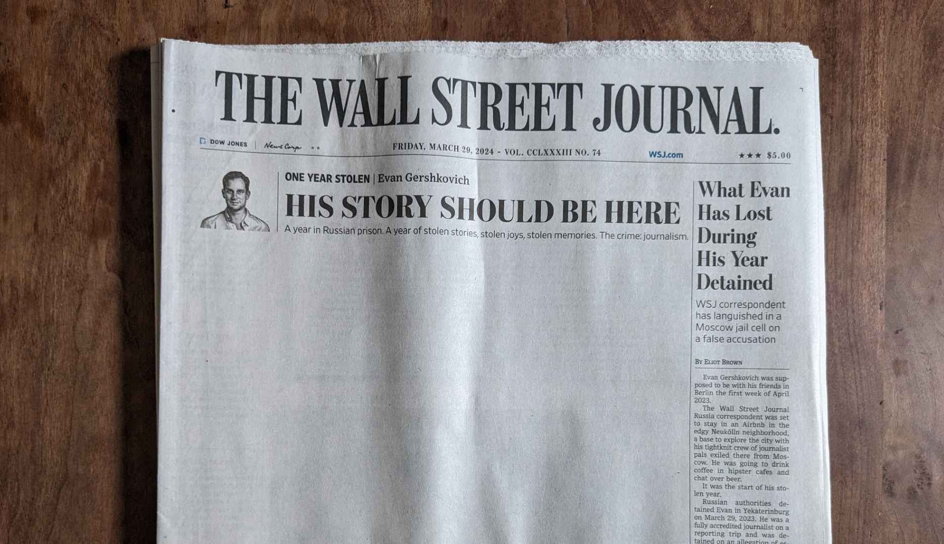 Portada The Wall Street Journal