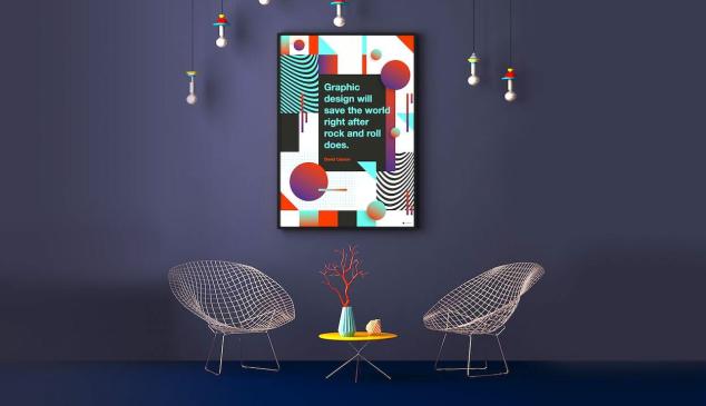 Pósters amantes diseño gráfico