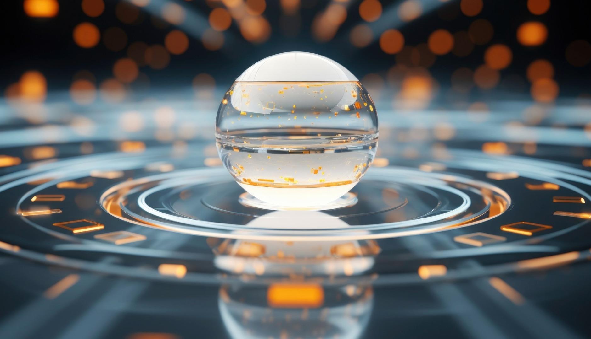 Bola de cristal con luces amarillas