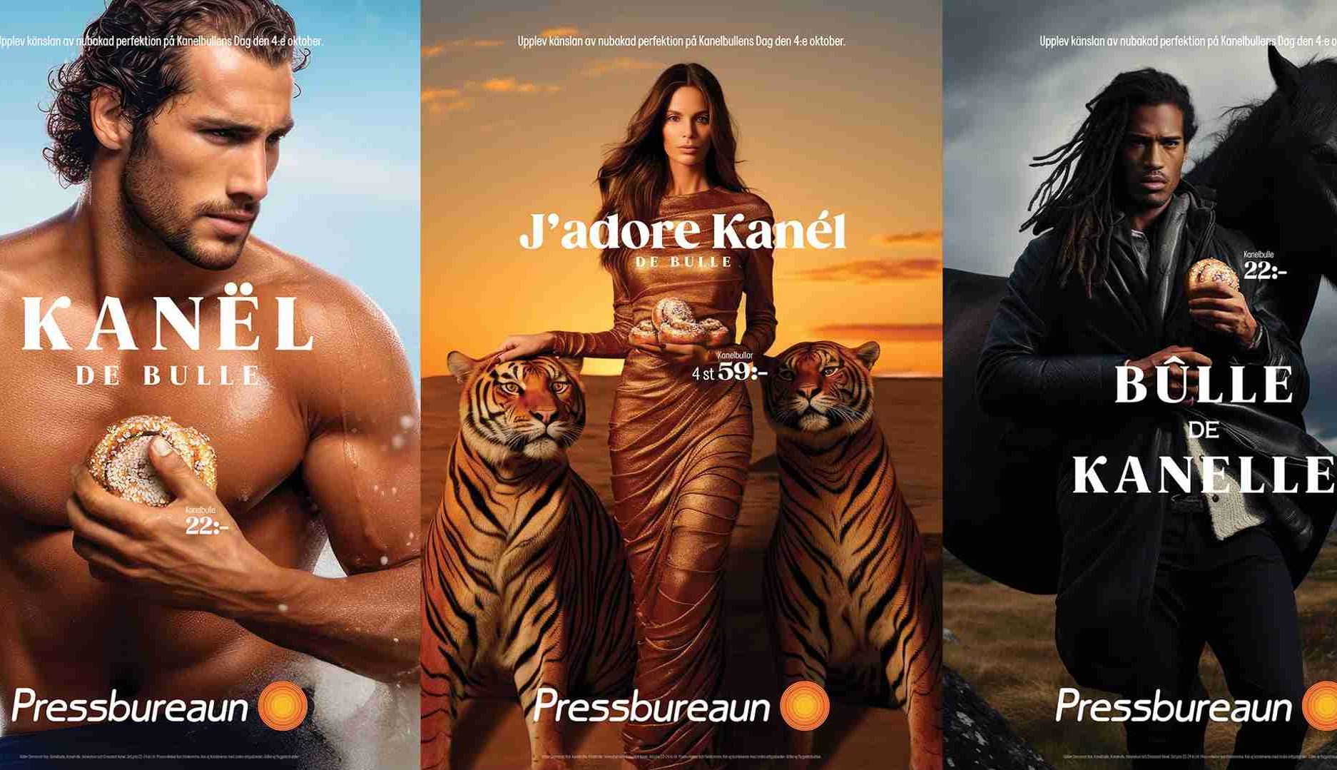 Carteles publicitarios de una campaña de Pressbyrans