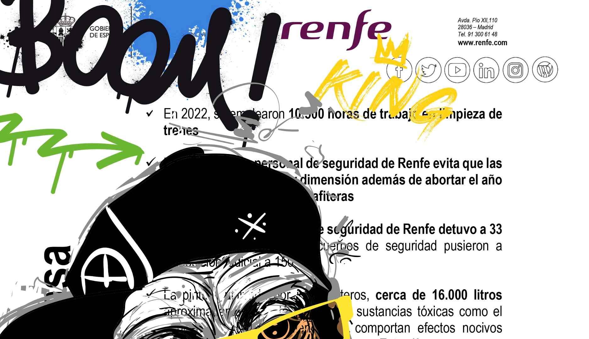 Renfe ‘vandaliza’ su propia nota de prensa y demuestra que también hay creatividad en la relación con los medios