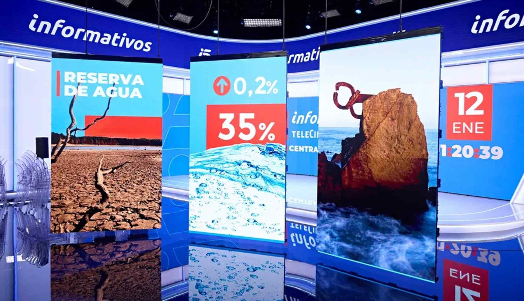 Pantallas verticales informativos Telecinco