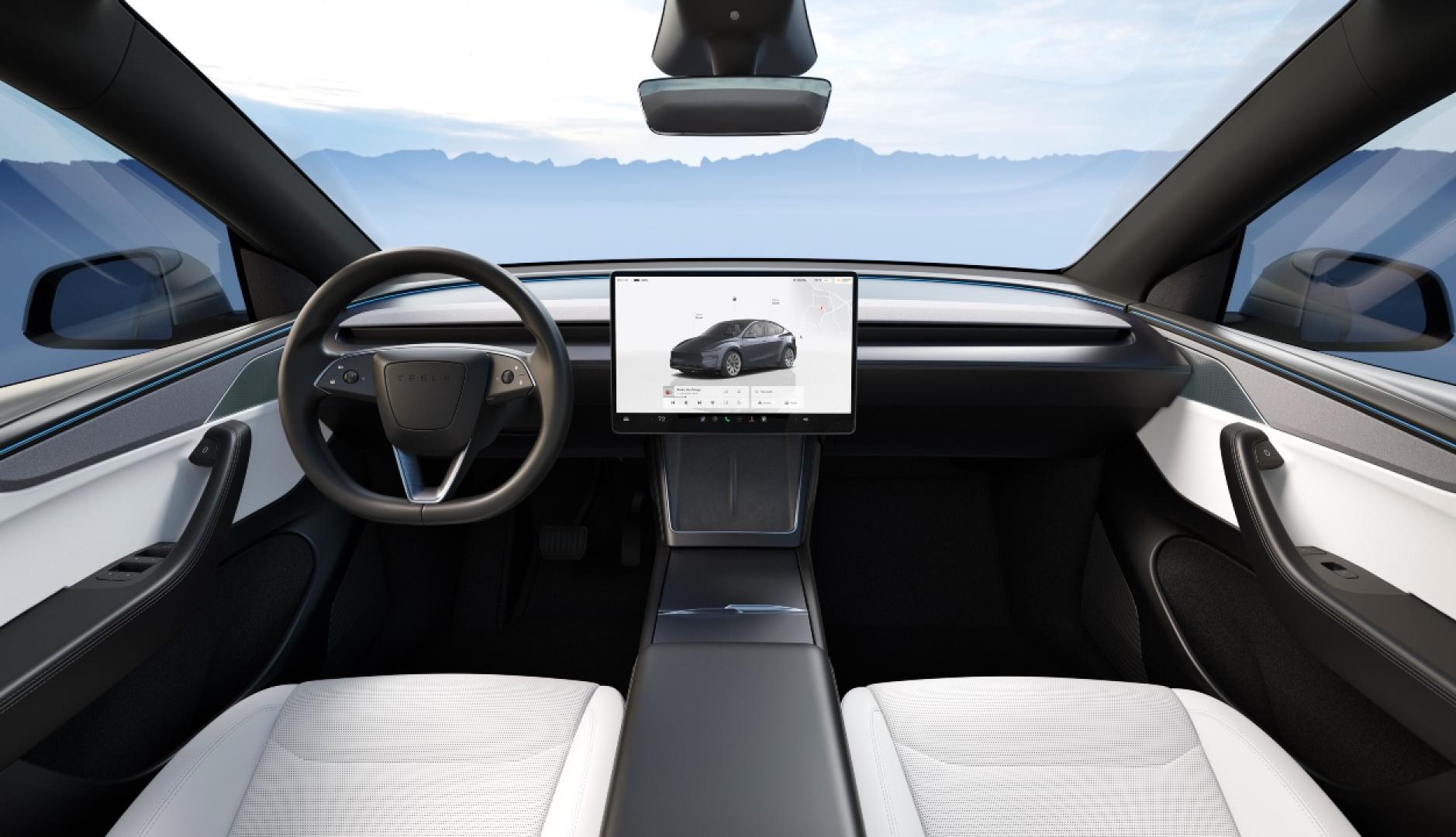 El interior de un coche Tesla