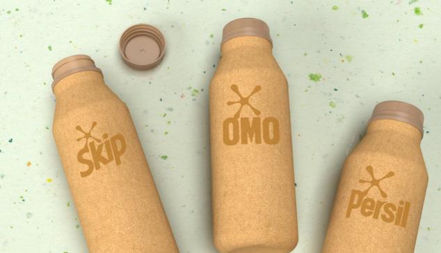 Unilever lanzará botellas para detergentes hechas con papel en 2022