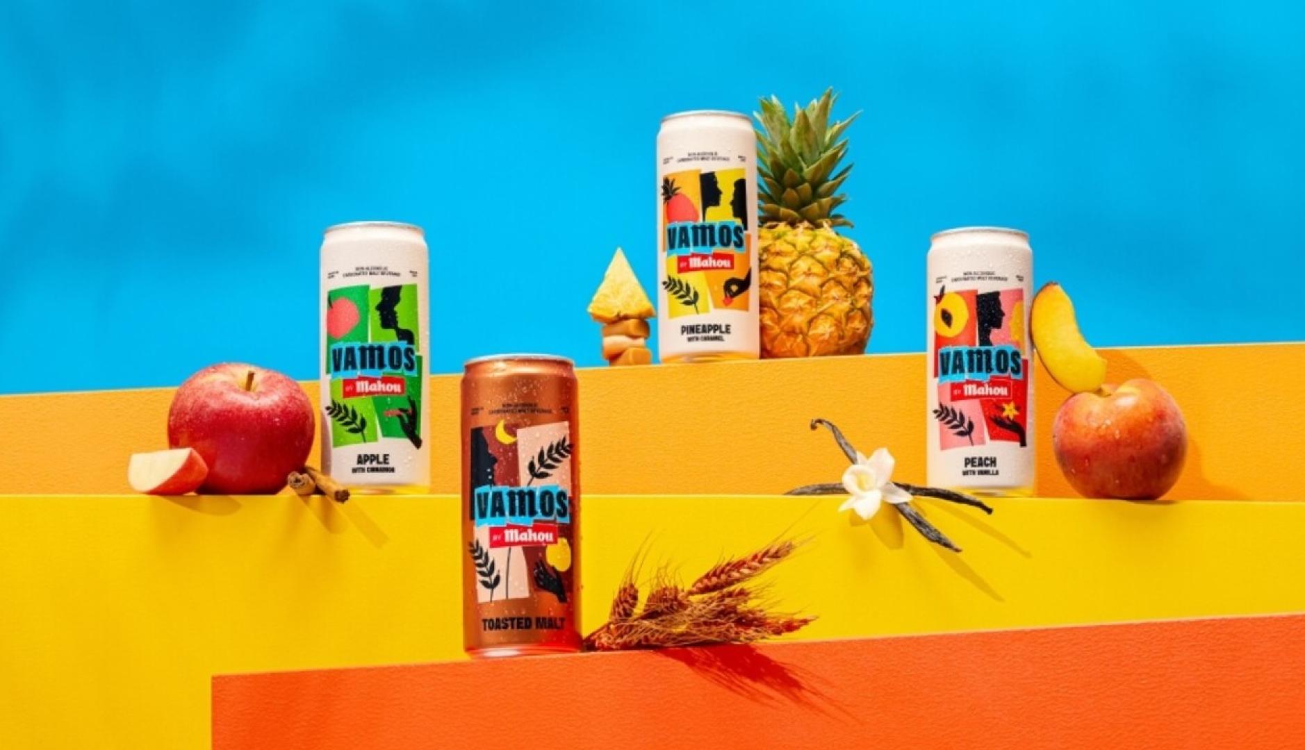 Un bodegón con las latas de la nueva bebida Vamos