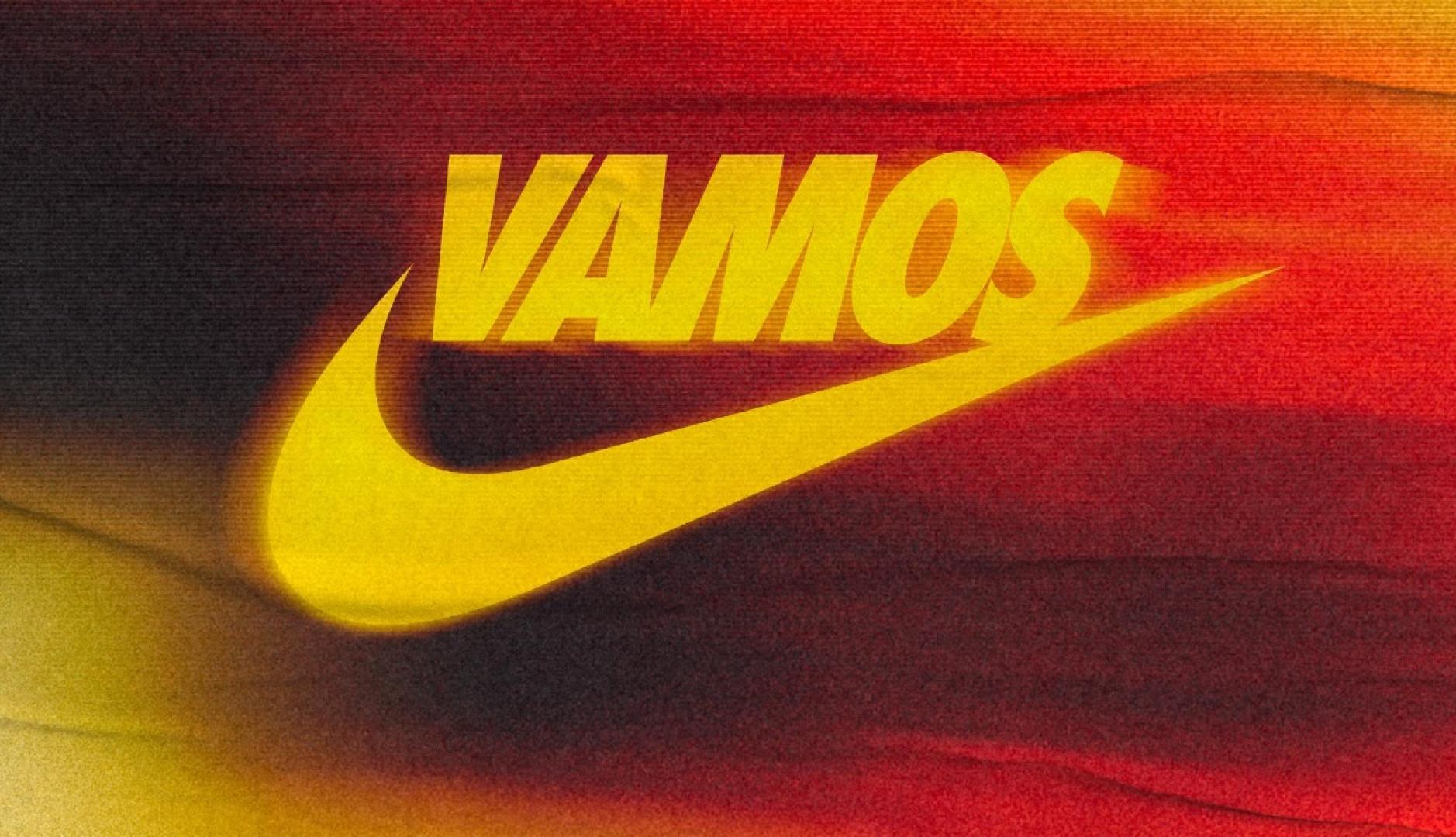 Logo de Nike con la palabra "Vamos"