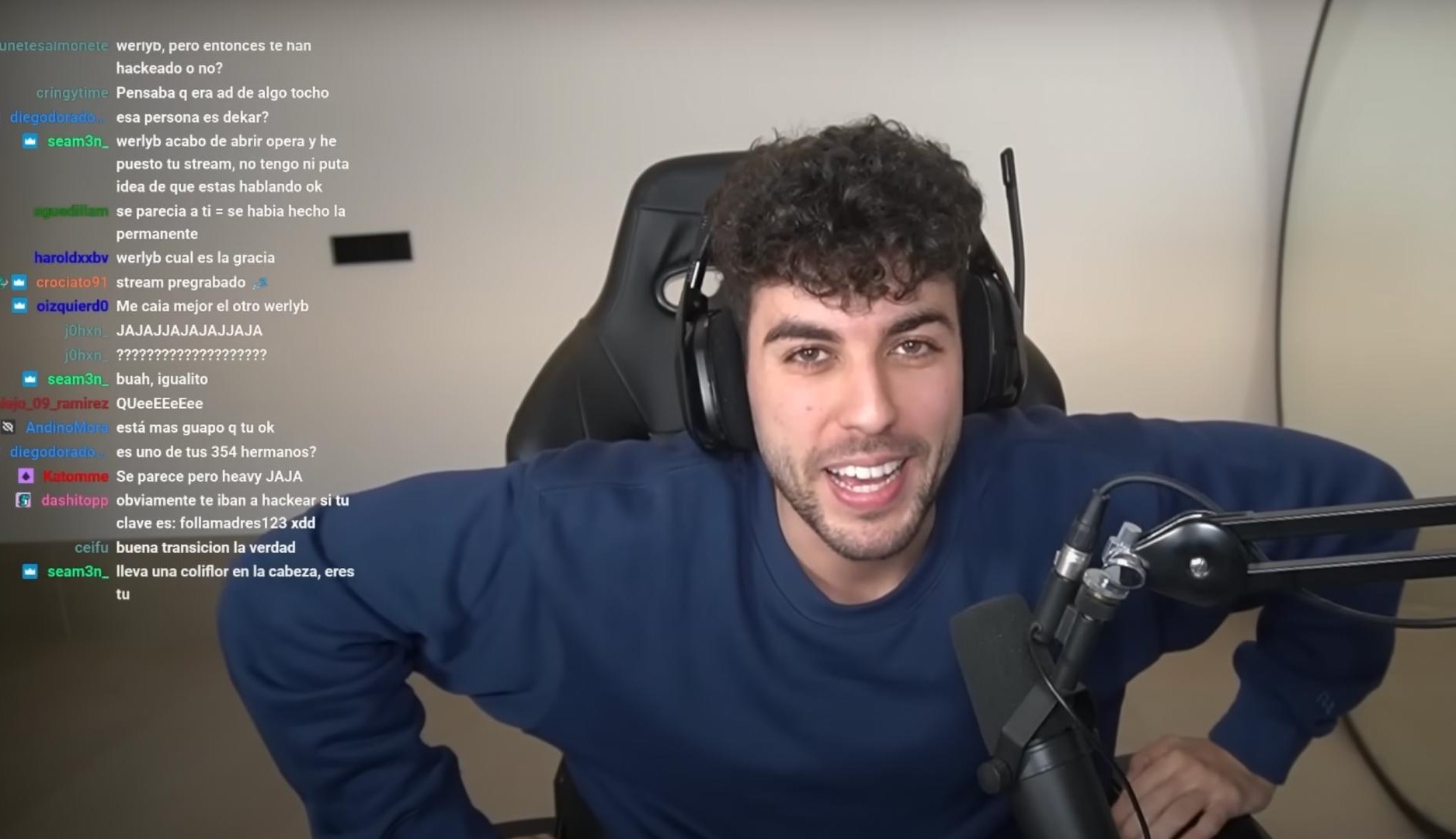 El streamer Werlyb durante la acción de Banco Santander