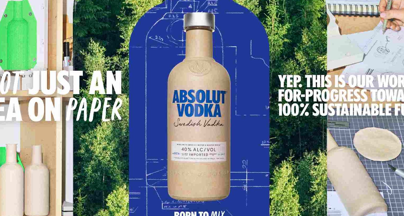 Absolut probará la comercialización de su vodka en botellas de papel en Reino Unido