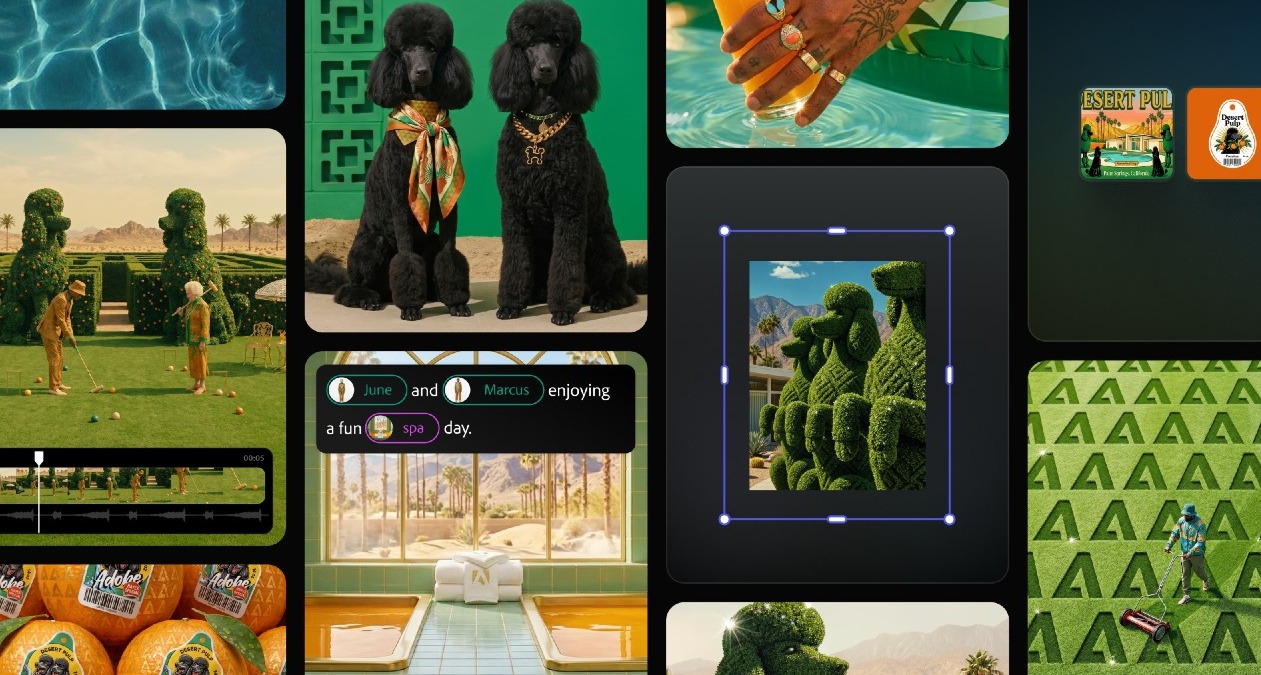 La interfaz de un proceso de diseño creativo en Adobe