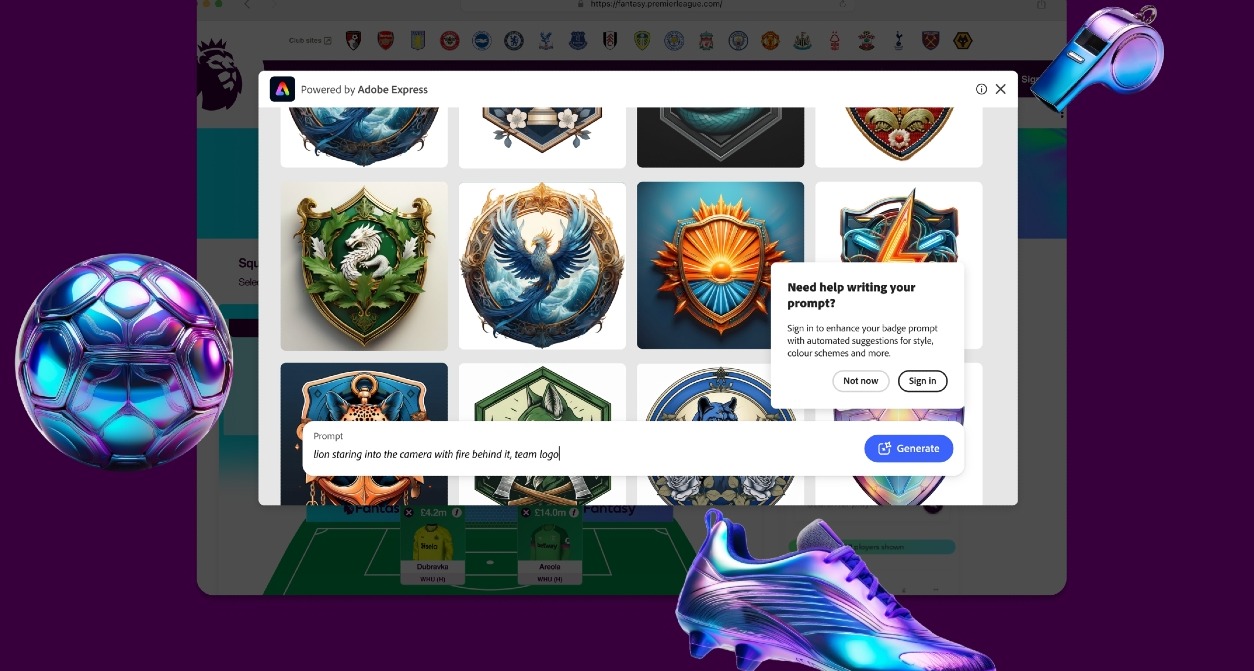 interfaz de la experiencia de personalización con IA generativa