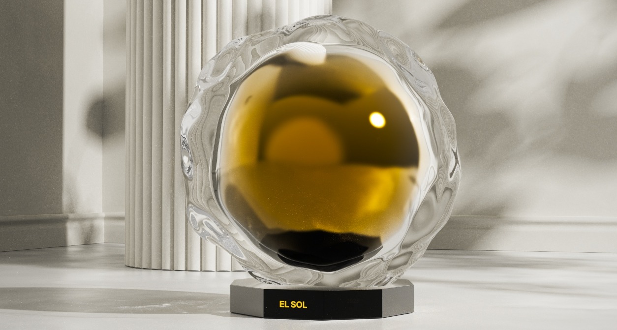 El nuevo trofeo de El Sol, una esfera de cristal con dorado en su interior