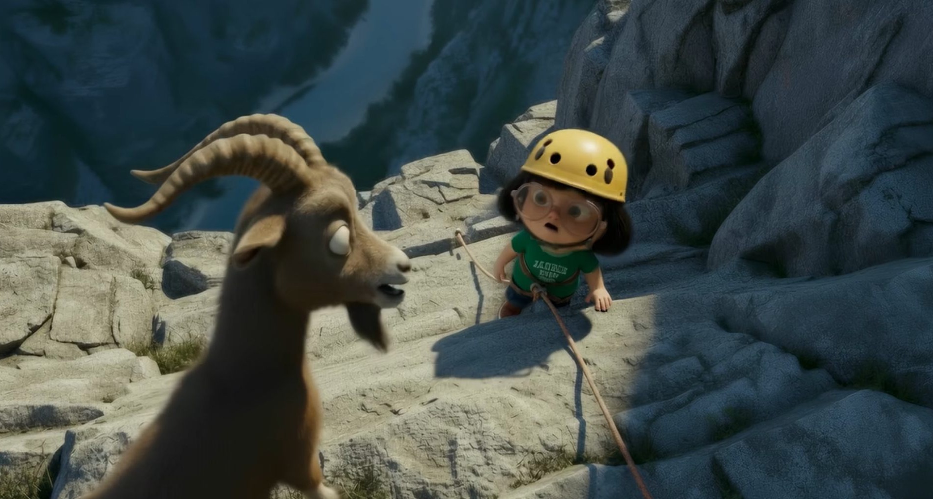 Alain Afflelou crea un anuncio de animación con inteligencia artificial para su nueva promoción de gafas infantiles Ilustración de una niña escalando una montaña