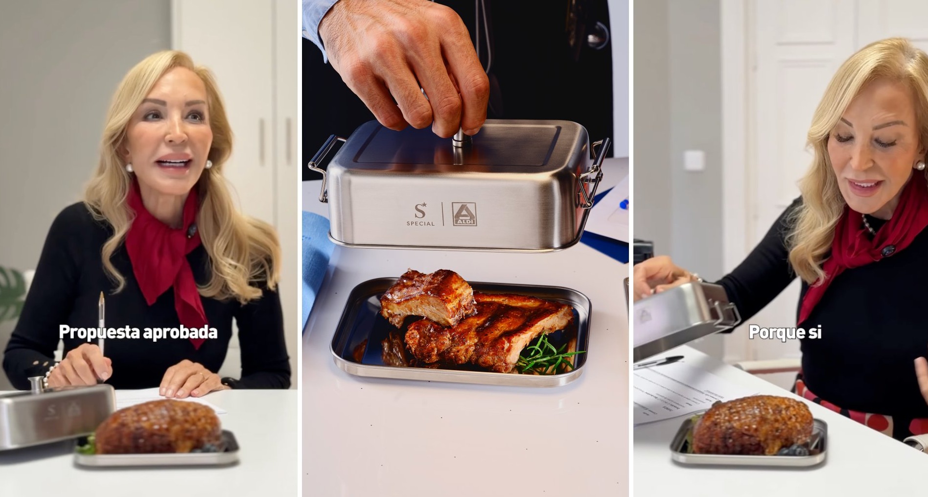 Carmen Lomana con el tupper special de Aldi