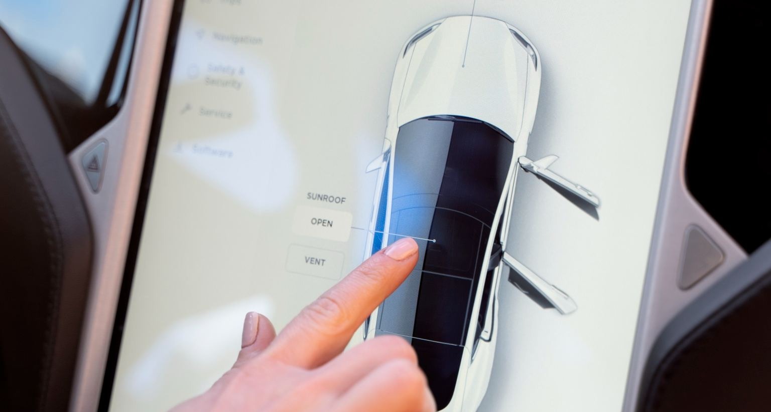No habrá coche autónomo de Apple: la compañía cancela el proyecto en el que lleva trabajando una década Esquema de coche en pantalla digital