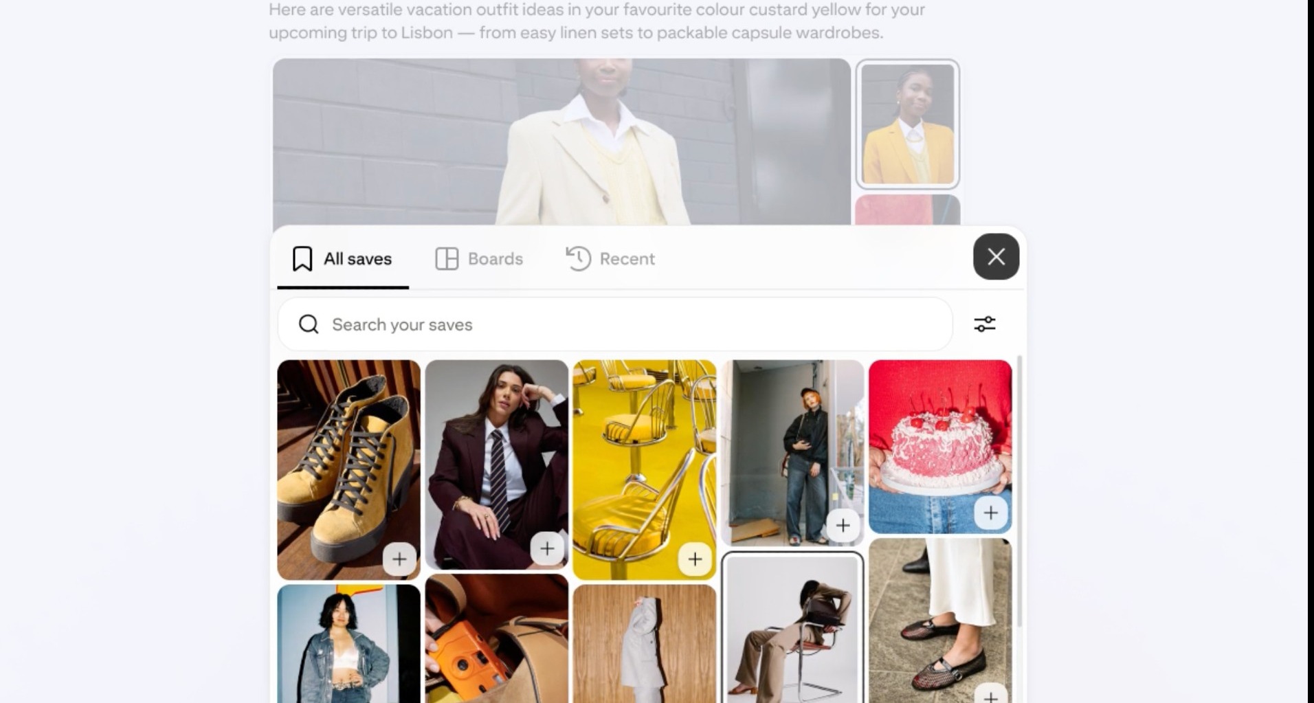 Interfaz de Ask Pinterest