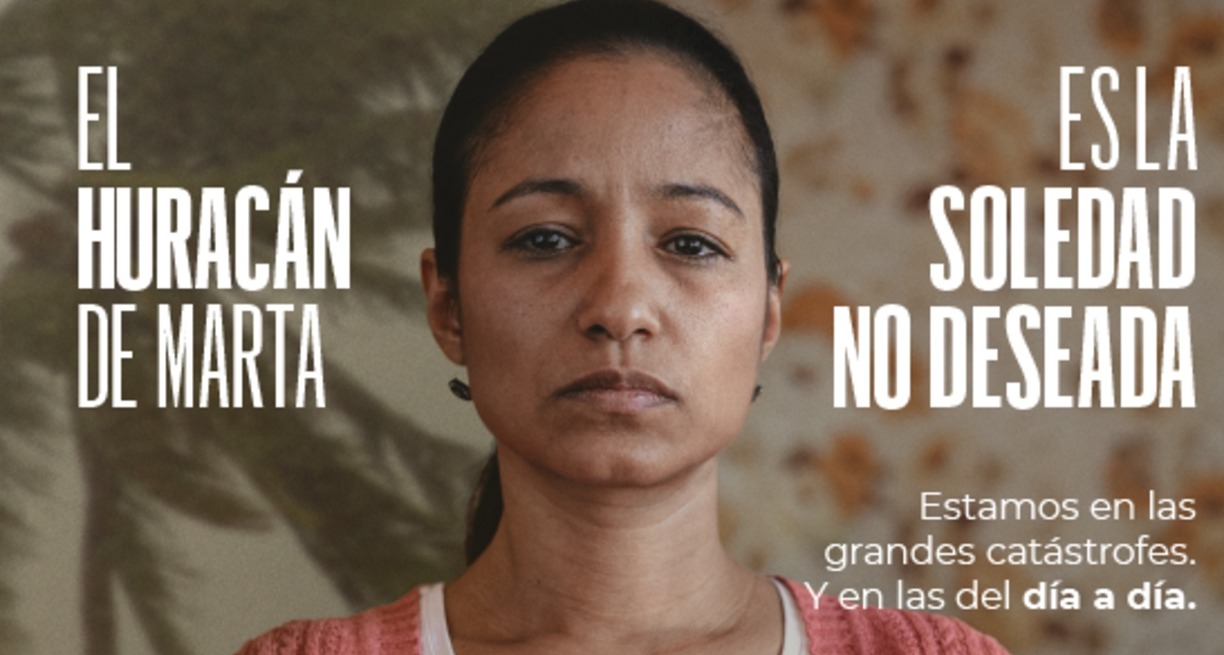 una gráfica de la campaña con el huracán de marta que es la soledad no deseada