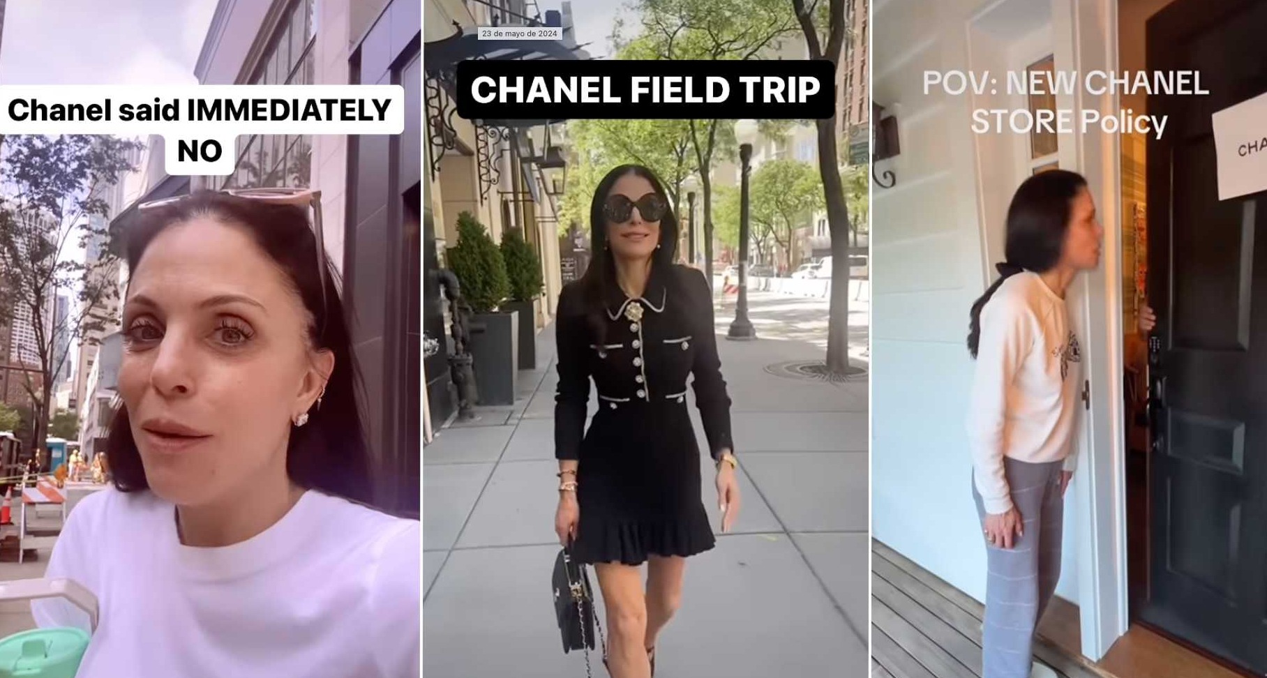 Publicaciones de la influencer Bethenny Frankel criticando a Chanel