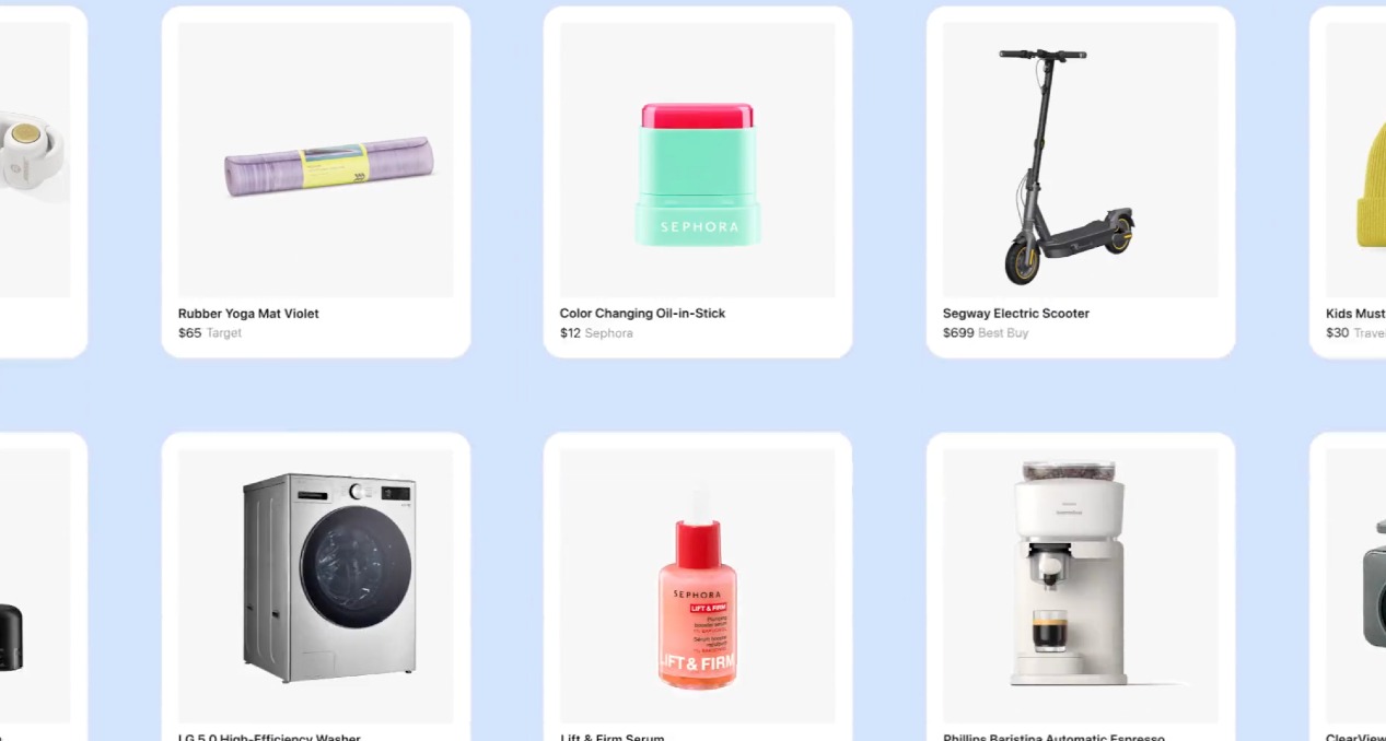 La interfaz de shopping research con varias fichas de diferentes productos