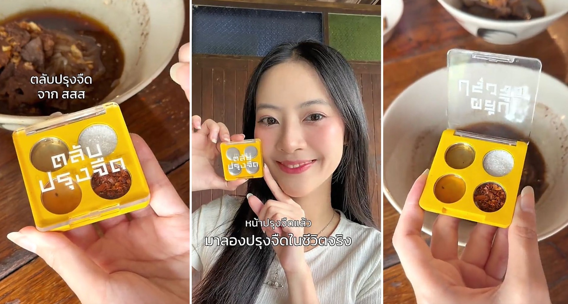Influencer con paleta de condimentos