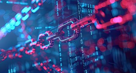 Ilustración digital de cadenas virtuales