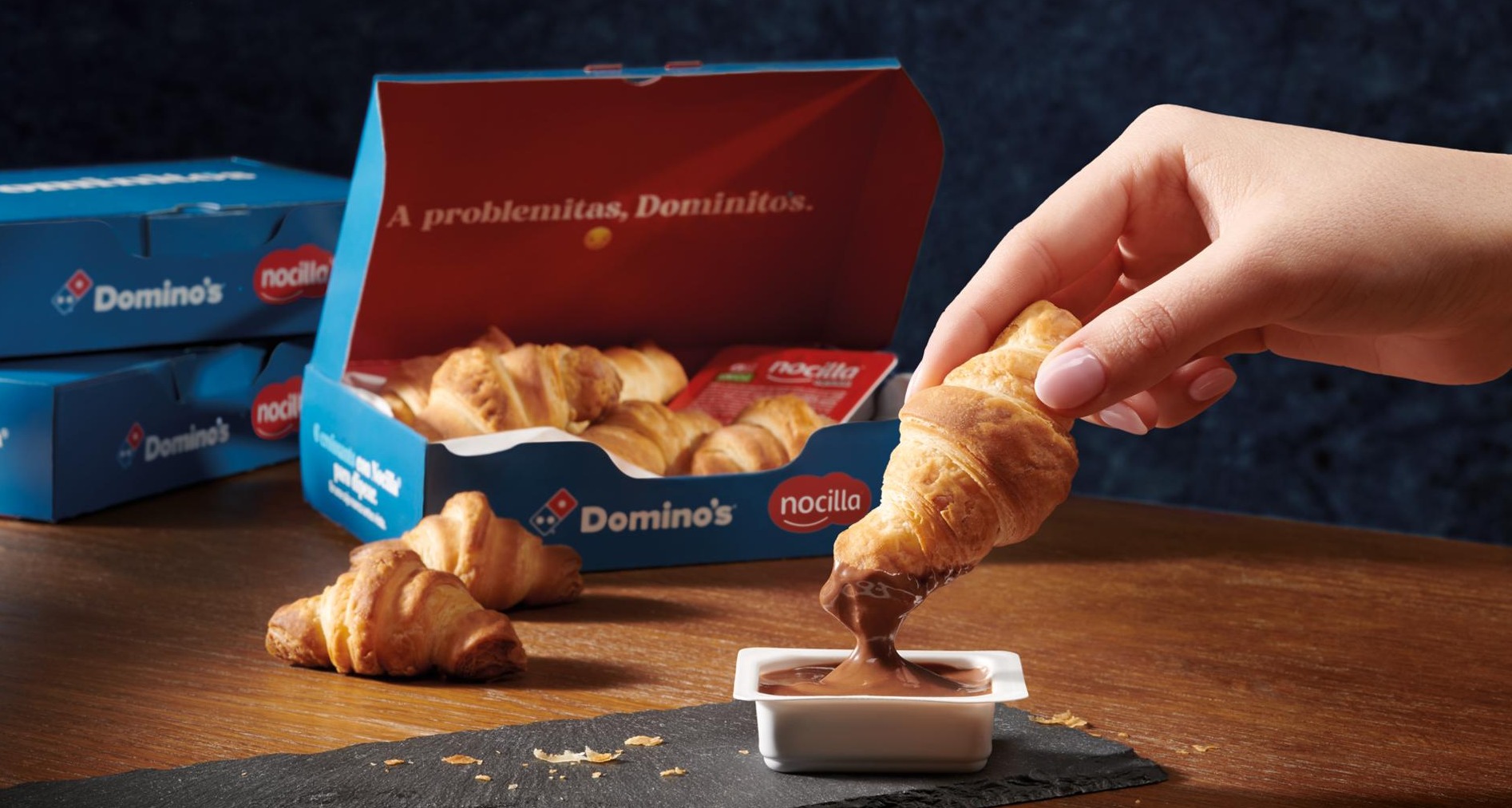 mini croissants de domino's pizza y nocilla