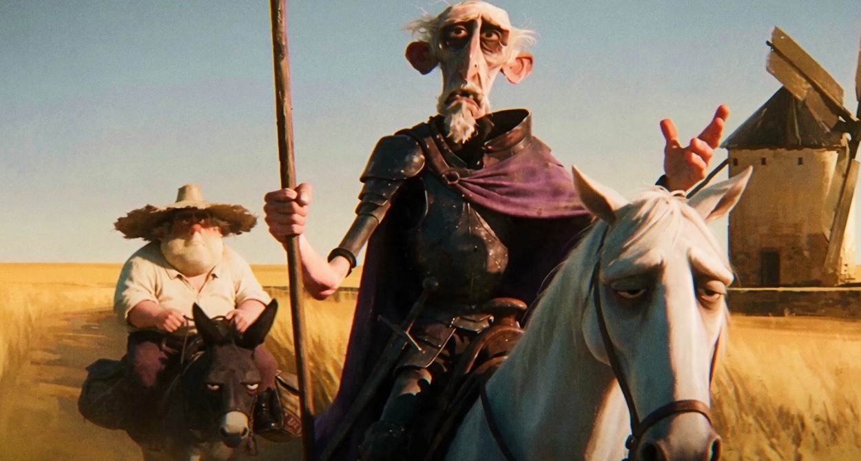 Una escena del corto con Don Quijote y Sancho