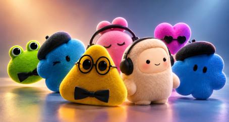 Los personajes de Dots junto a Muse