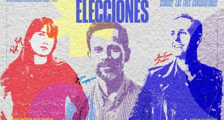 Ilustracion de los tres candidatos a presidir el c de c
