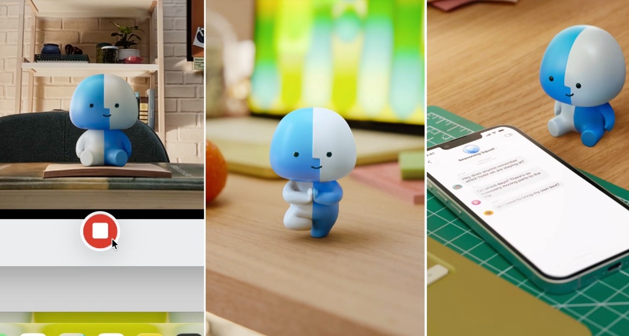 Tres escenas con el muñeco en diferentes vídeos de TikTok