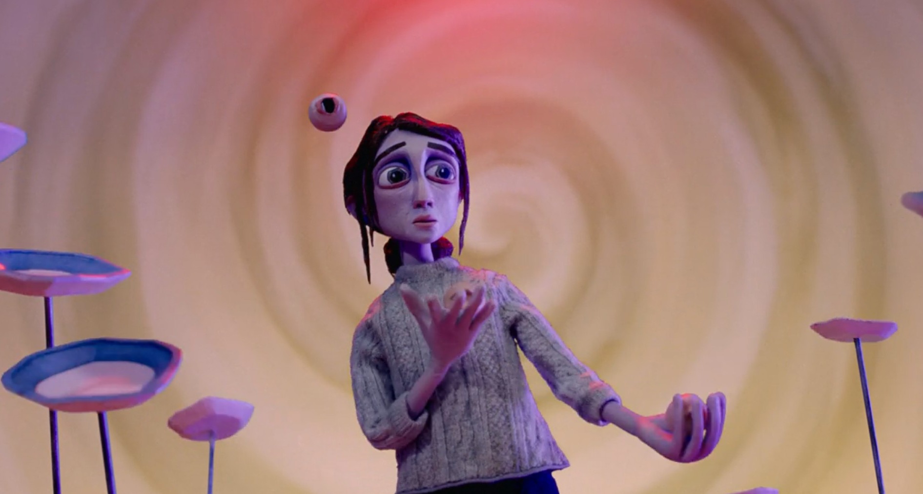 Marioneta de una mujer haciendo malabares