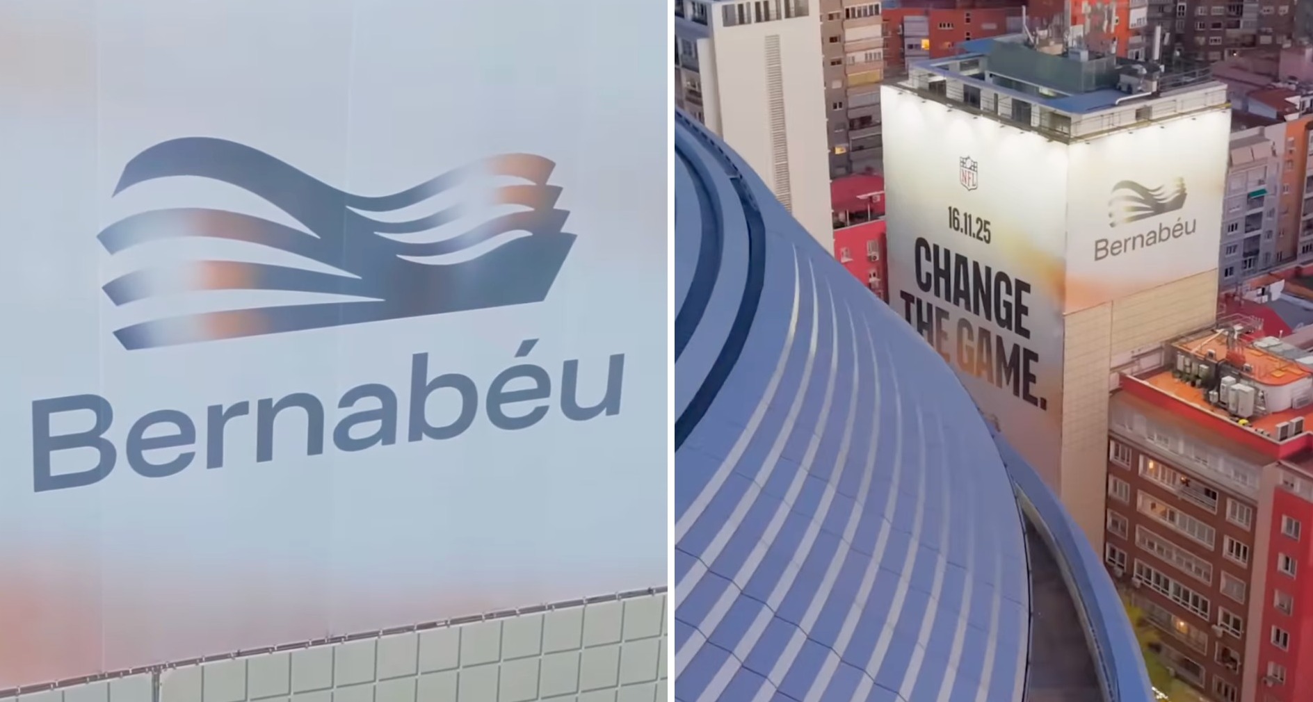 Imágenes del nuevo logo del estadio Bernabéu