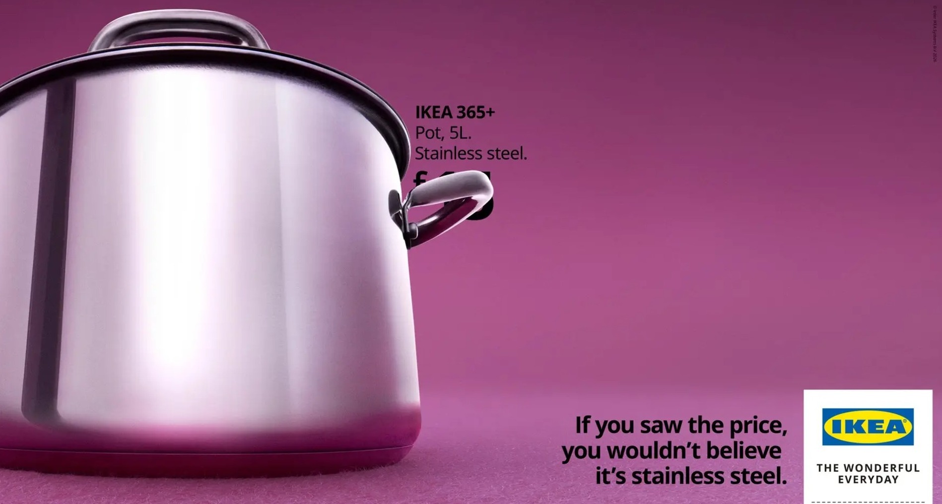 Gráfica publicitaria de una olla