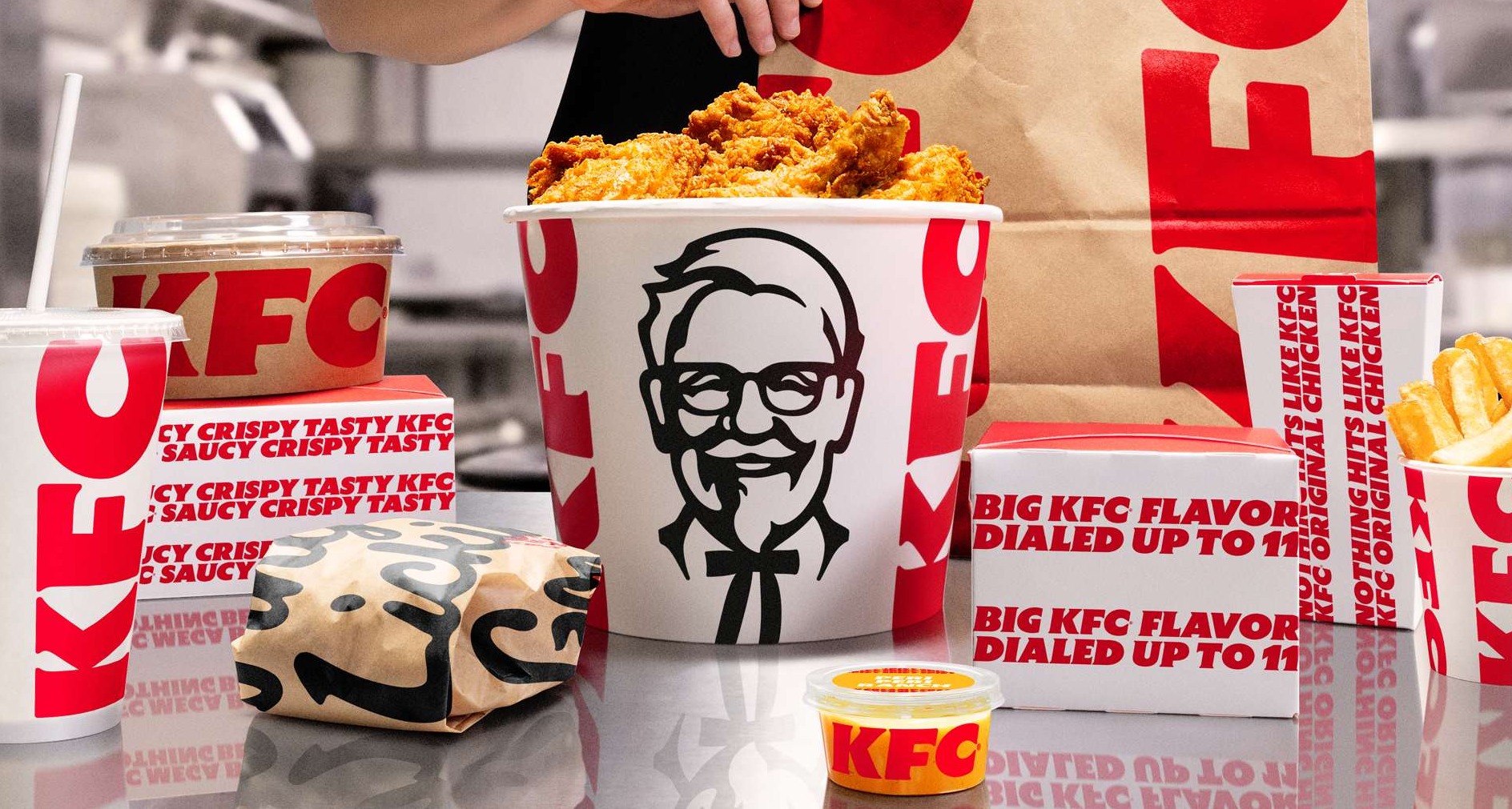 Productos de KFC con la nueva identidad visual