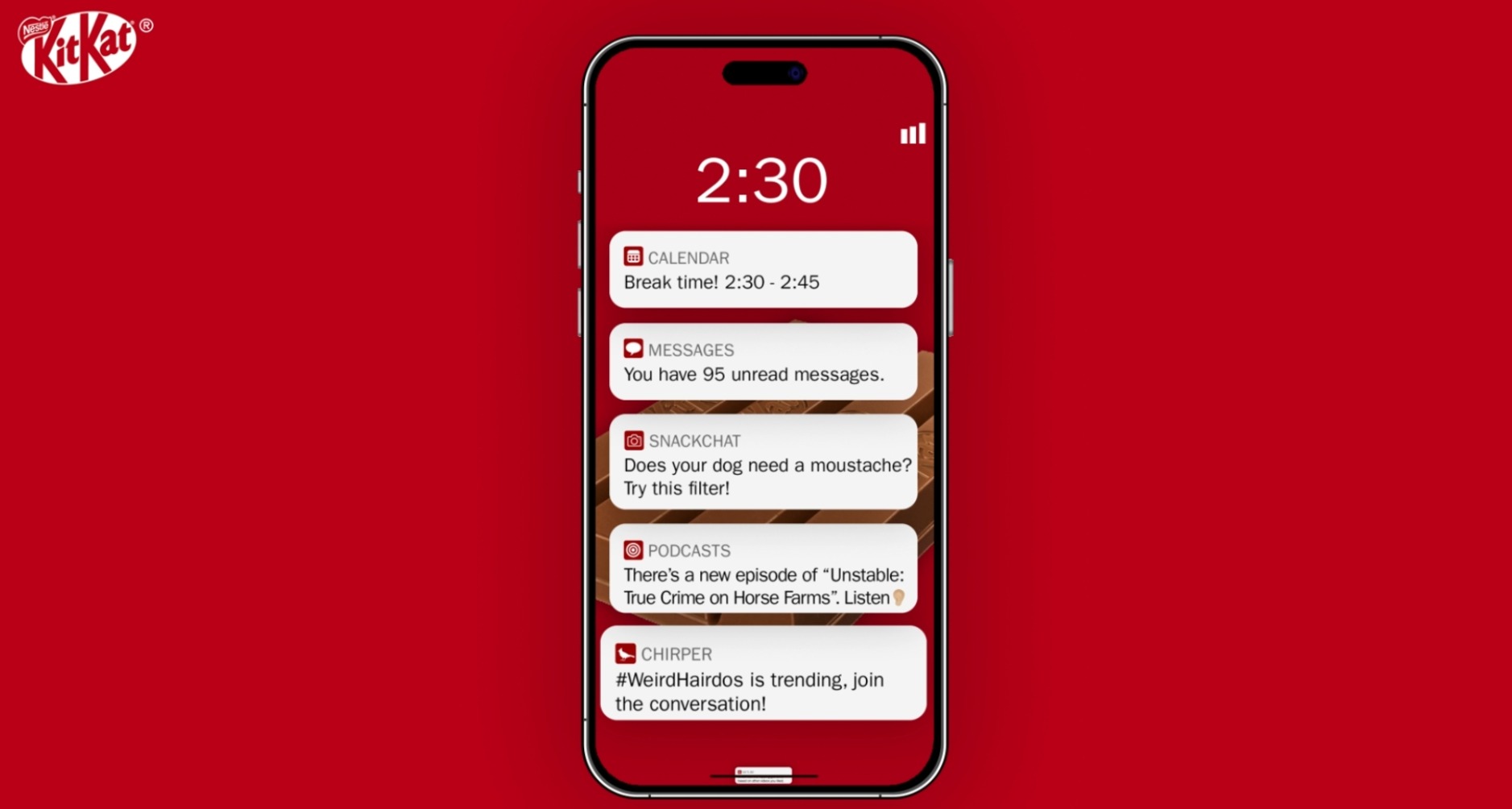 pantalla de teléfono con globos de notificaciones