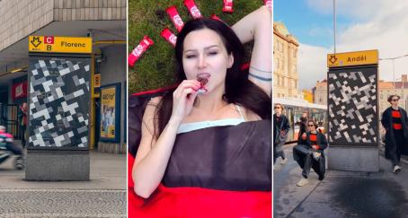 Campaña de publicidad exterior de kikat en praga