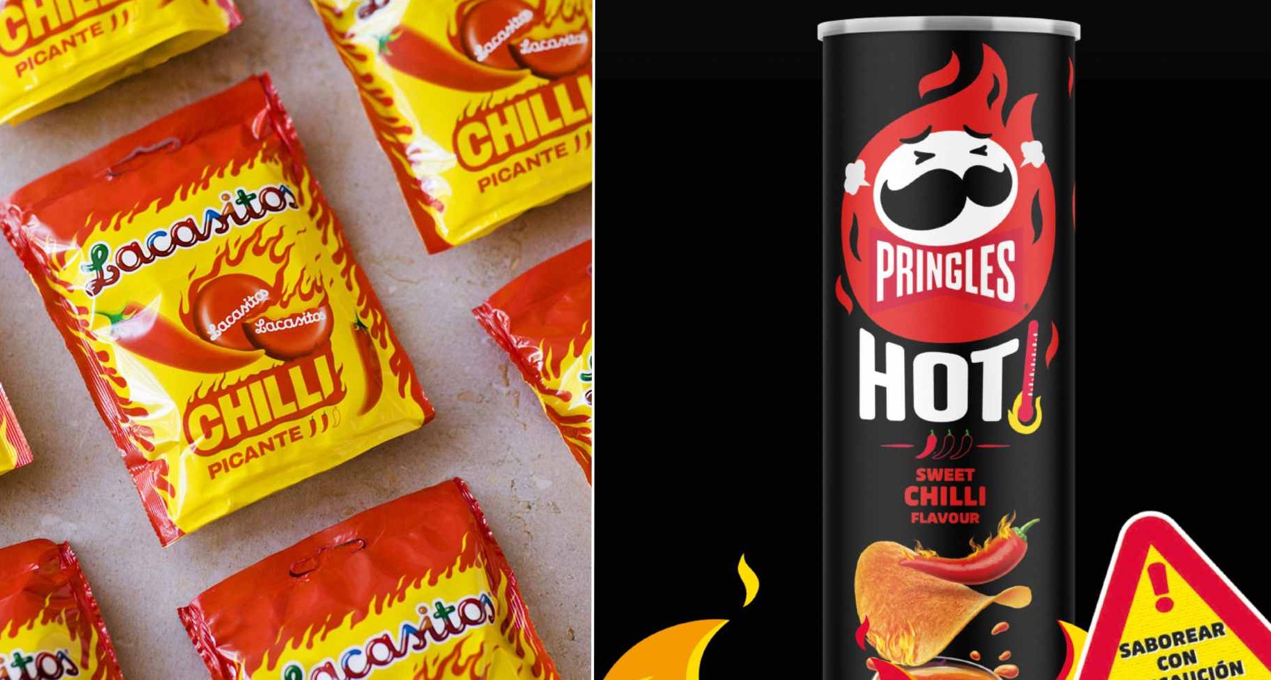 Productos picantes de Lacasitos y Pringles