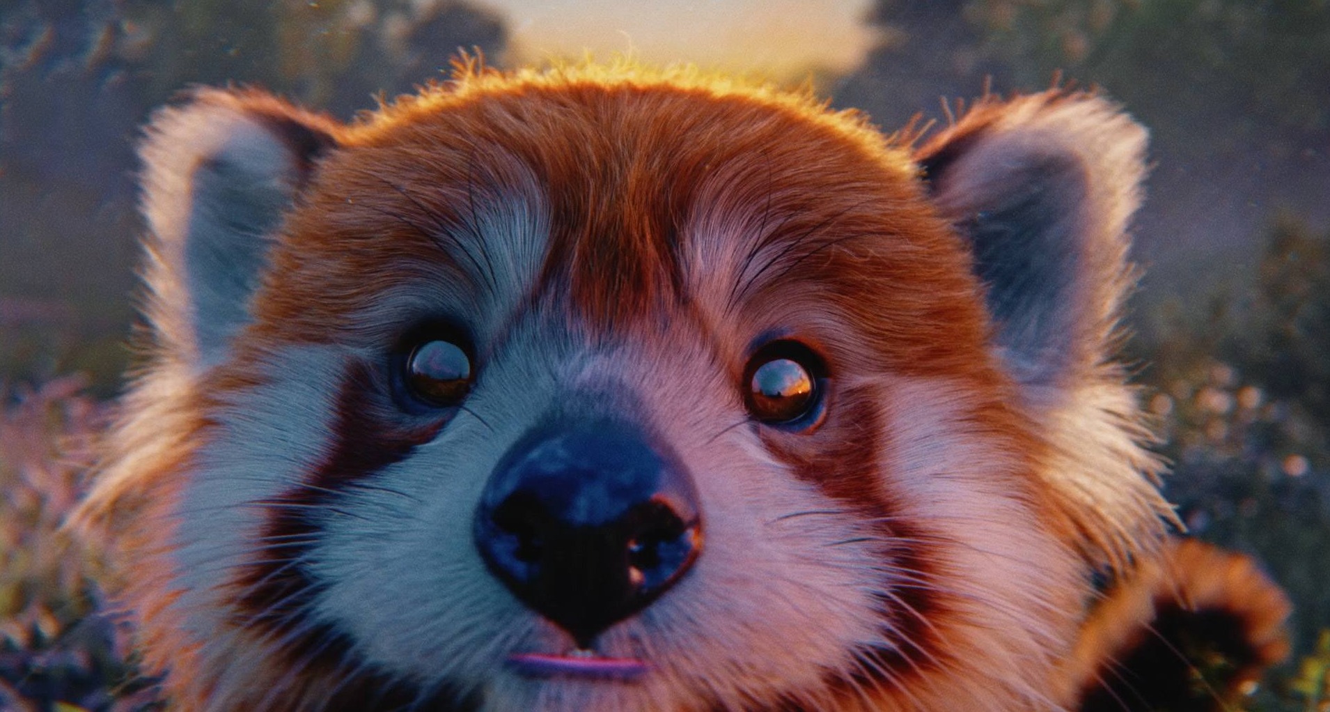 Primer plano de un panda rojo creado con IA