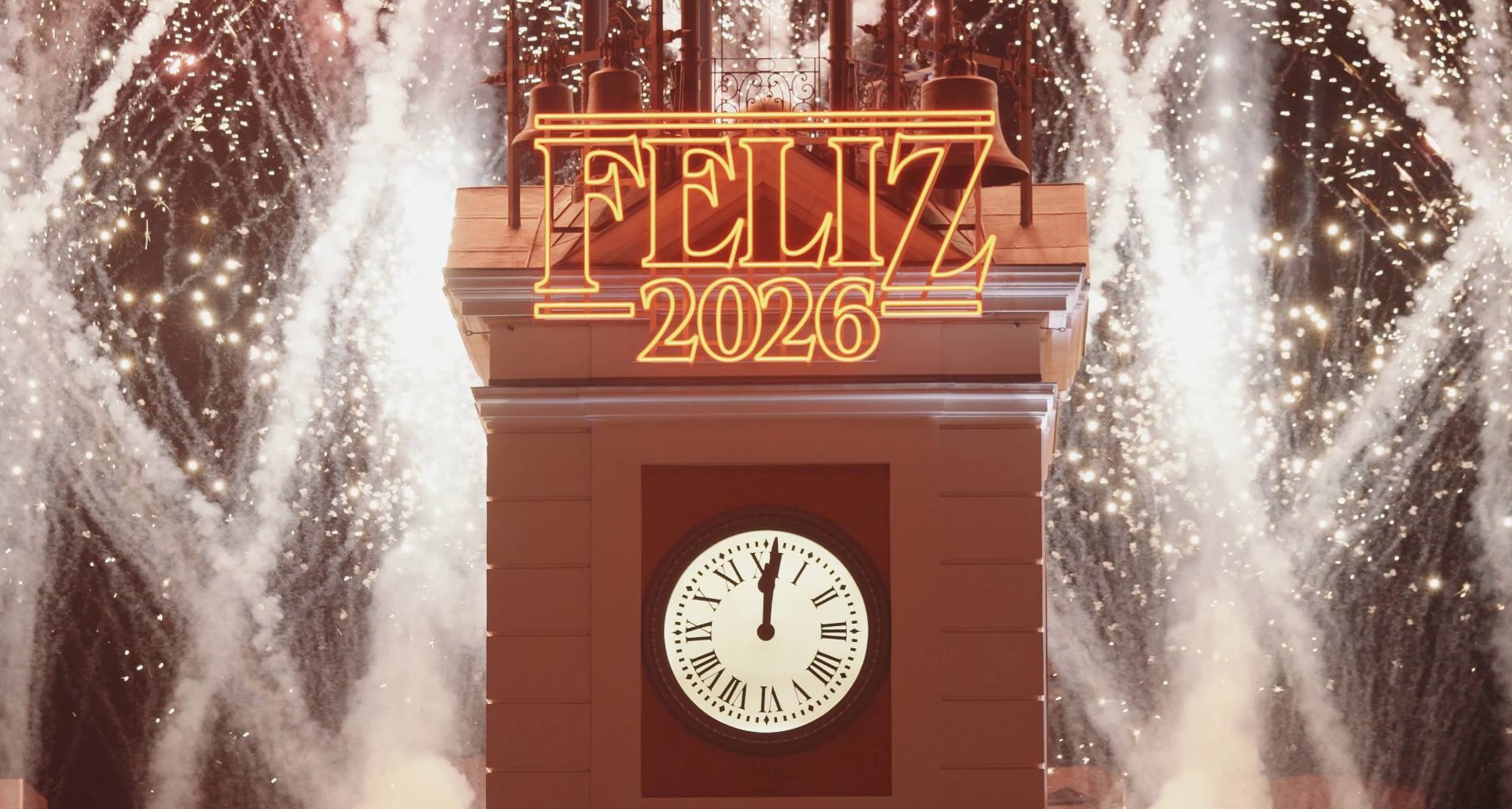 Cartel luminoso de Stranger Things en el reloj de la Puerta del Sol