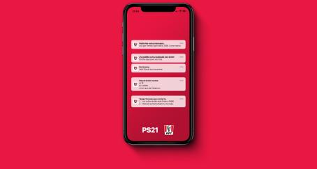 Imagen de móvil con notificaciones de la aplicación de KFC
