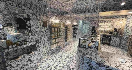 Local de Goodnews cubierto con pegatinas de Oatly