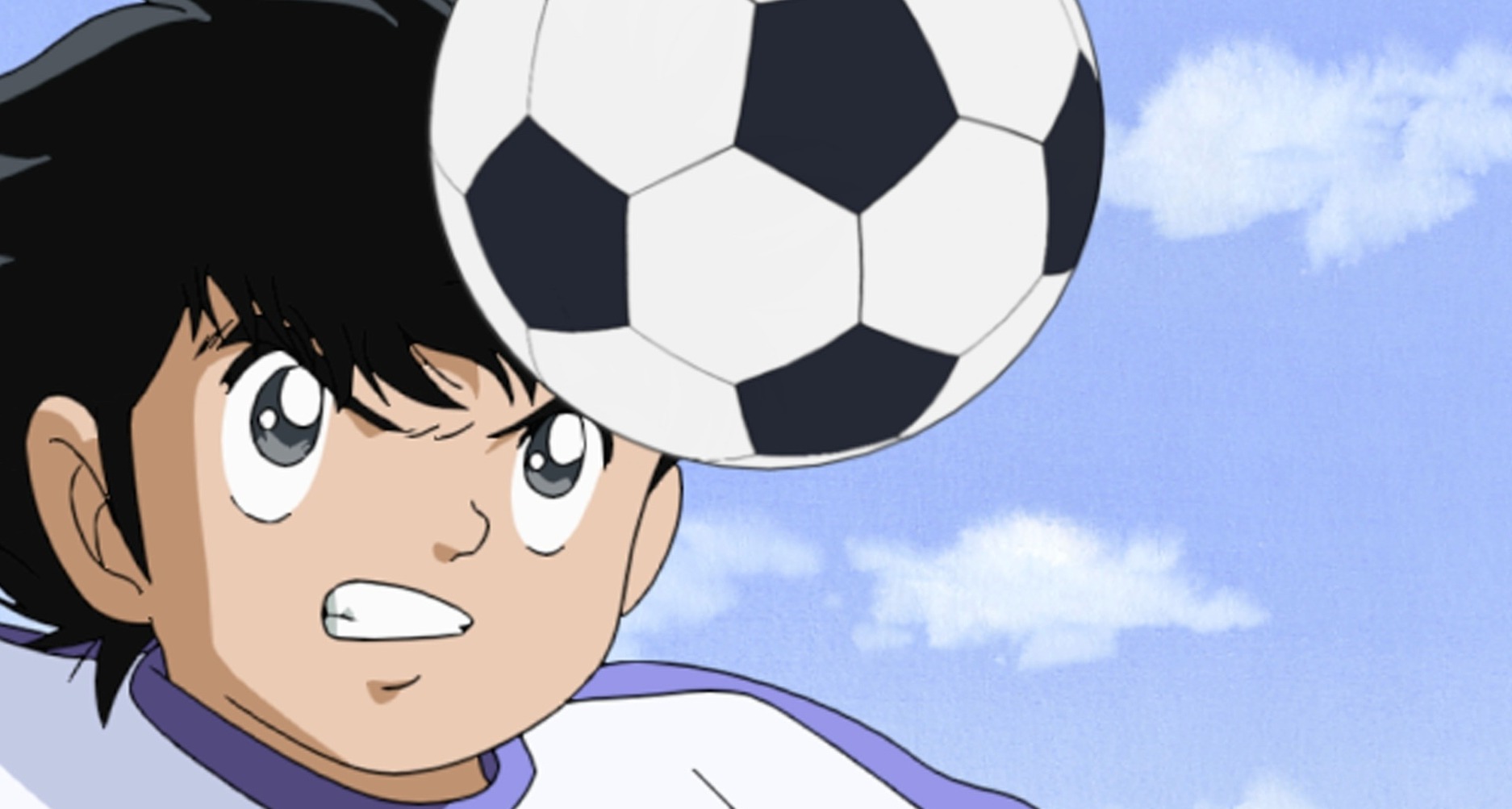 una escena de oliver y benji con el balon de futbol