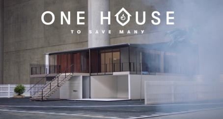 Maqueta de vivienda de la campaña "One house to save many"