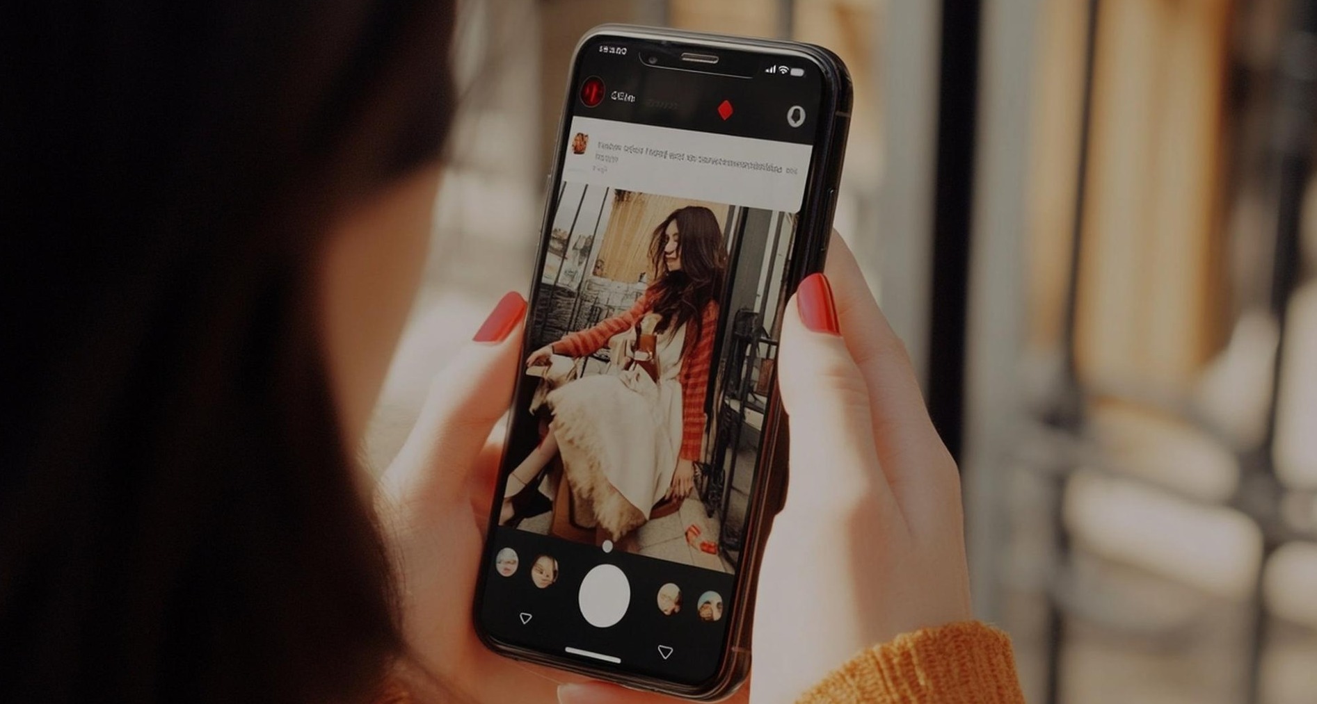 Una joven mira el instagram de su ídolo