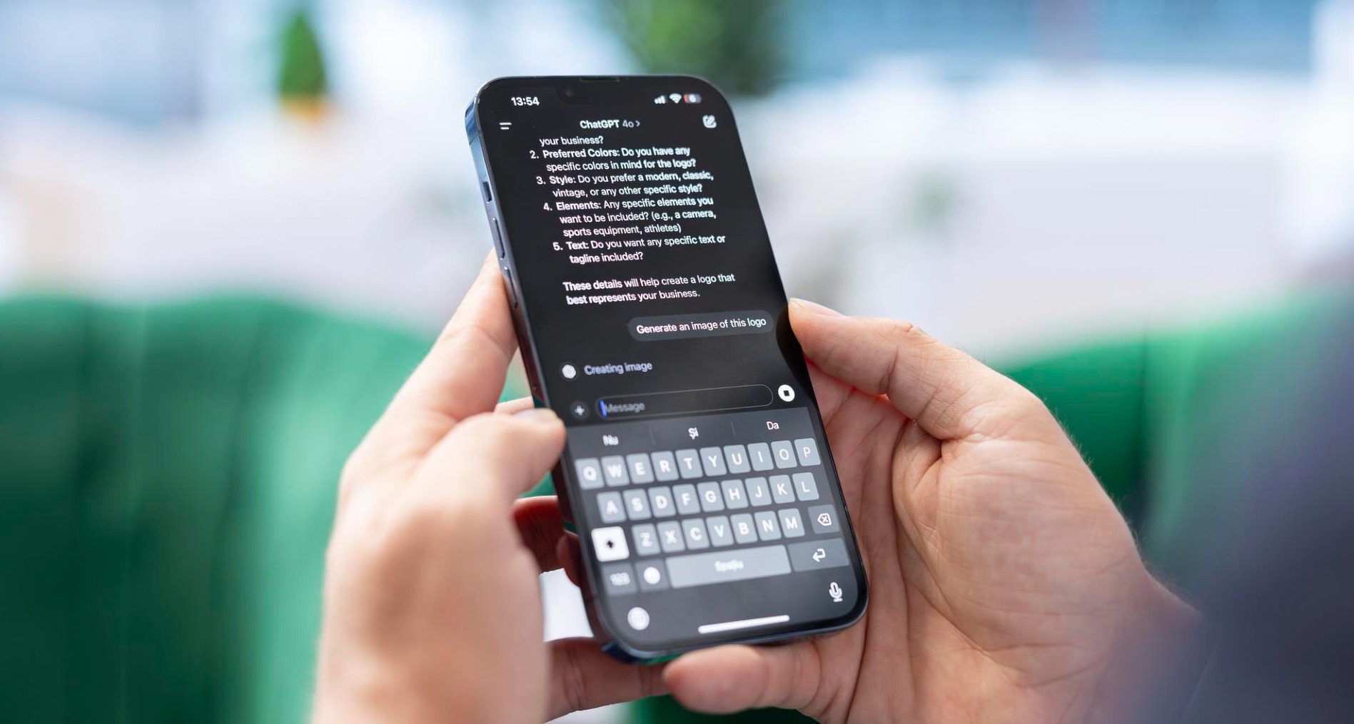 Persona utilizando ChatGPT en el móvil