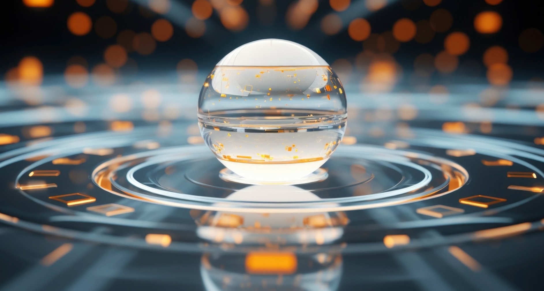 Bola de cristal con luces amarillas